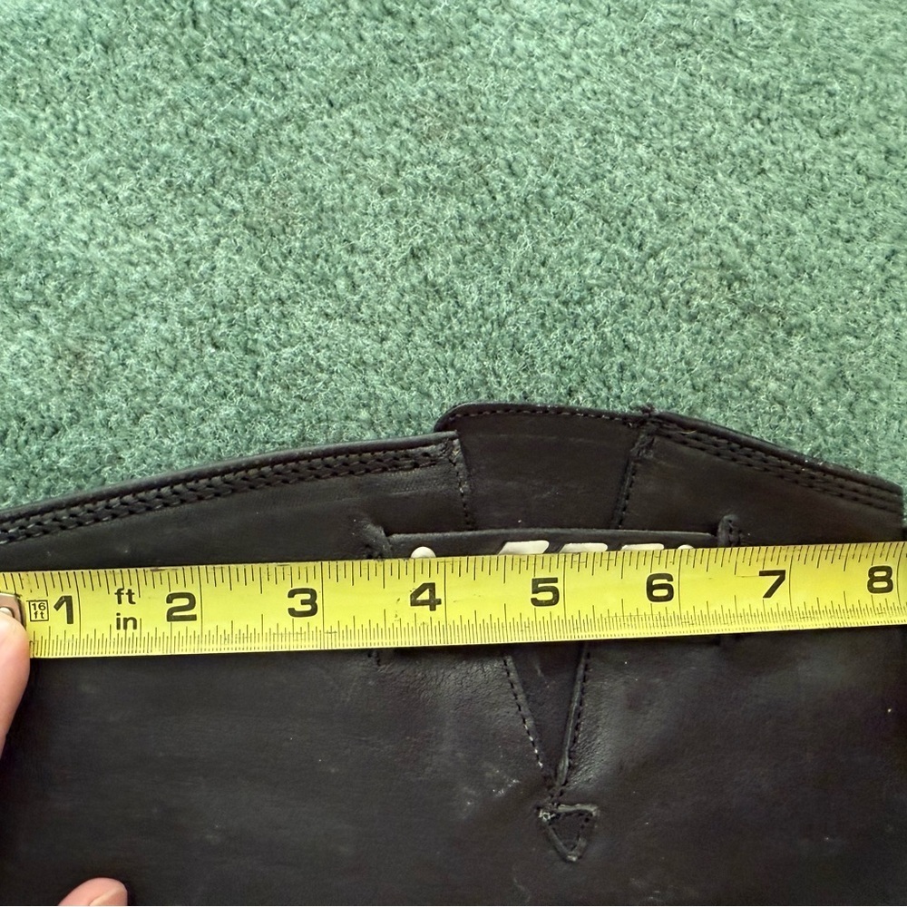 Knee High Black Frye Boots with Silver Adornments - Picture 14 of 14